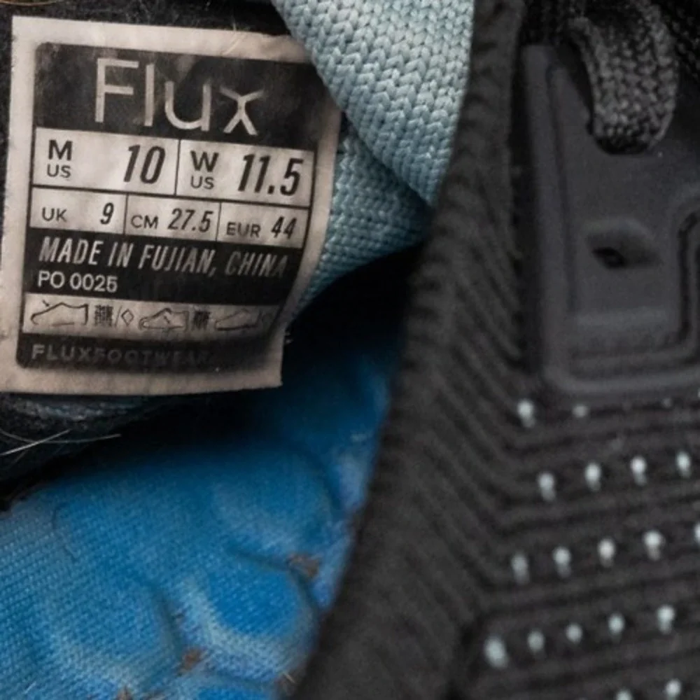 Flux Footwear Adapt Runner Black Blue Mens Size 10 Athletic Knit Shoes Sneakers